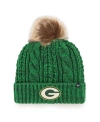 47 Brand Women's ' Green Green Bay Packers Logo Meeko Cuffed Knit Hat With Pom In Green