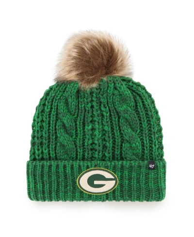47 Brand Women's ' Green Green Bay Packers Logo Meeko Cuffed Knit Hat With Pom