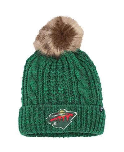 47 Brand Women's ' Green Minnesota Wild Meeko Cuffed Knit Hat With Pom