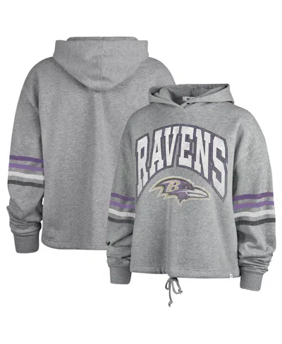 47 Brand Women's ' Heather Gray Distressed Baltimore Ravens Upland Bennett Pullover Hoodie
