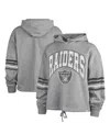 47 Brand Women's ' Heather Gray Distressed Las Vegas Raiders Upland Bennett Pullover Hoodie In Heather Gray