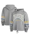 47 Brand Women's ' Heather Gray Distressed Los Angeles Chargers Upland Bennett Pullover Hoodie In Heather Gray