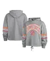 47 Brand Women's ' Heather Gray Distressed Tampa Bay Buccaneers Upland Bennett Pullover Hoodie In Heather Gray
