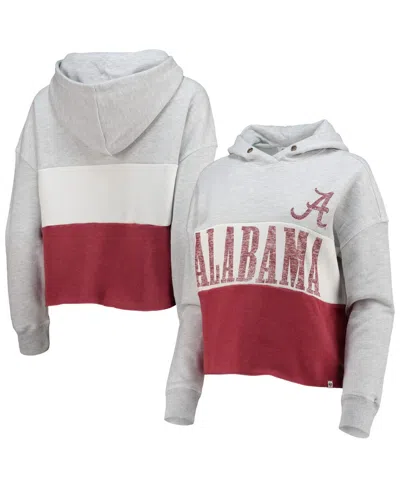 47 Brand Women's ' Heathered Gray, Heathered Crimson Distressed Alabama Crimson Tide Lizzy Colorblock In Heathered Gray,heathered Crimson