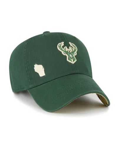 47 Brand Women's ' Hunter Green Milwaukee Bucks Confetti Undervisor Clean Up Adjustable Hat