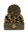47 Brand Women's ' Leopard Portland Trail Blazers Rosette Cuffed Knit Hat With Pom In Leopard