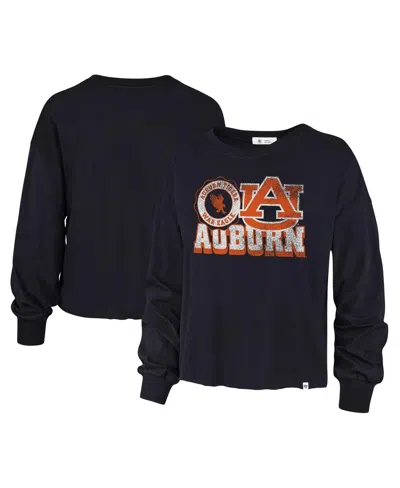 47 Brand Women's ' Navy Distressed Auburn Tigers Bottom Line Parkway Long Sleeve T-shirt