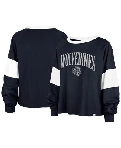 47 Brand Women's ' Navy Notre Dame Fighting Irish Upside Rhea Raglan Long Sleeve T-shirt