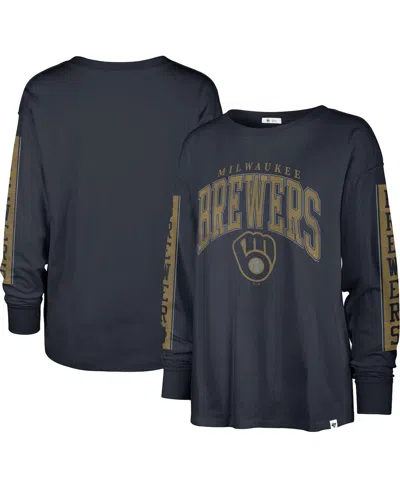 47 Brand Women's ' Navy Milwaukee Brewers Statement Long Sleeve T-shirt