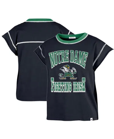 47 Brand Women's ' Navy Notre Dame Fighting Irish Sound Up Maya Cutoff T-shirt