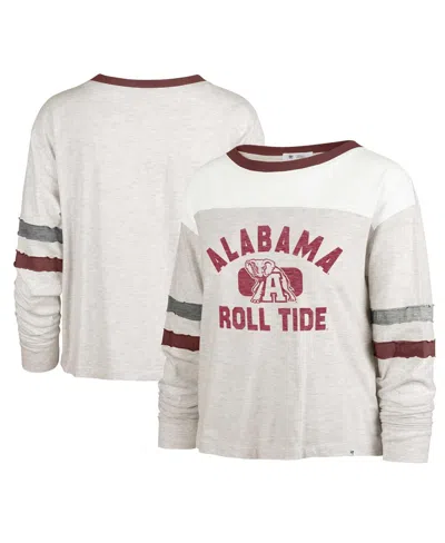 47 Brand Women's ' Oatmeal Distressed Texas Longhorns Vault All Class Lena Long Sleeve T-shirt