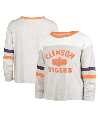 47 Brand Women's ' Oatmeal Distressed Clemson Tigers All Class Lena Long Sleeve T-shirt
