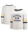 47 Brand Women's ' Oatmeal Distressed Michigan Wolverines Vault All Class Lena Long Sleeve T-shirt In Oatmeal