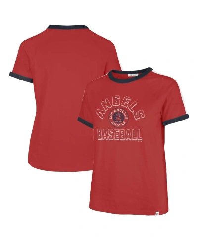 47 Brand Women's ' Red Distressed Los Angeles Angels City Connect Sweet Heat Peyton T-shirt