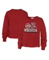47 Brand Women's ' Red Distressed Wisconsin Badgers Bottom Line Parkway Long Sleeve T-shirt In Red