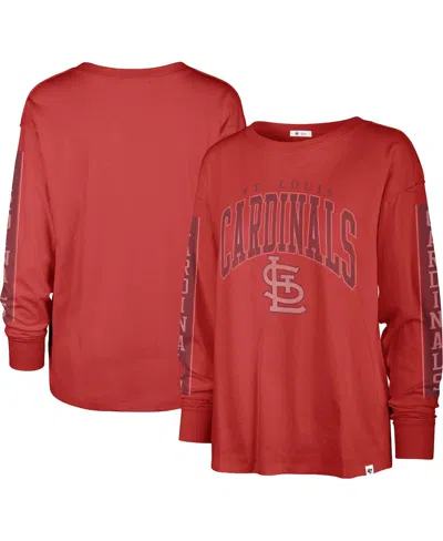 47 Brand Women's ' Orange Cleveland Browns Skyler Parkway Cropped Long Sleeve T-shirt In Red