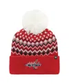 47 Brand Women's ' Red Washington Capitals Elsaâ Cuffed Knit Hat With Pom In Red