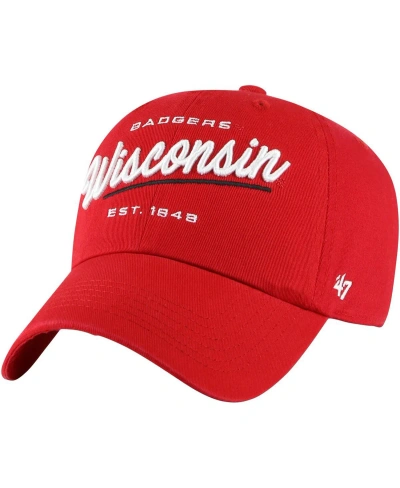 47 Brand Women's ' Red Wisconsin Badgers Sidney Clean Up Adjustable Hat