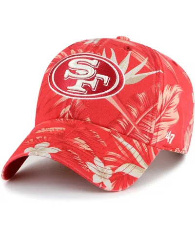 47 Brand Women's ' Scarlet San Francisco 49ers Tropicalia Clean Up Adjustable Hat