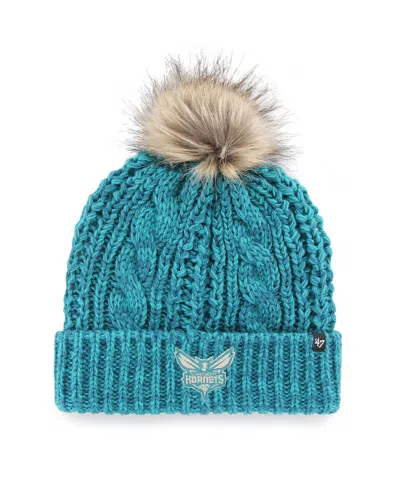 47 Brand Women's ' Teal Charlotte Hornets Meeko Cuffed Knit Hat With Pom