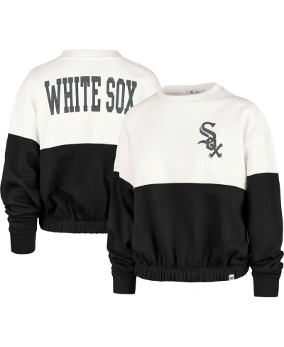 47 Brand Women's ' White, Black Chicago White Sox Take Two Bonita Pullover Sweatshirt In White,black