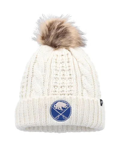 47 Brand Women's ' White Buffalo Sabres Meeko Cuffed Knit Hat With Pom