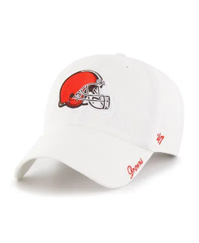 47 Brand Women's ' White Cleveland Browns Miata Logo Clean Up Adjustable Hat
