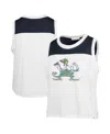 47 Brand Women's ' White Distressed Notre Dame Fighting Irish Premier Zoey Waist Length Tank Top In White