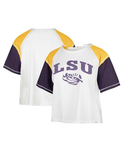 47 Brand Women's ' White Lsu Tigers Serenity Gia Cropped T-shirt