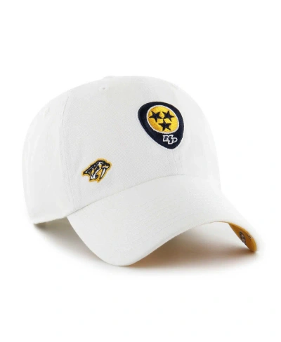47 Brand Women's ' White Nashville Predators Confetti Clean Up Adjustable Hat