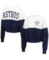 47 BRAND WOMEN'S '47 BRAND WHITE, NAVY HOUSTON ASTROS TAKE TWO BONITA PULLOVER SWEATSHIRT