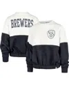 47 Brand Women's ' White Notre Dame Fighting Irish Take Two Bonita Pullover Sweatshirt In White,navy