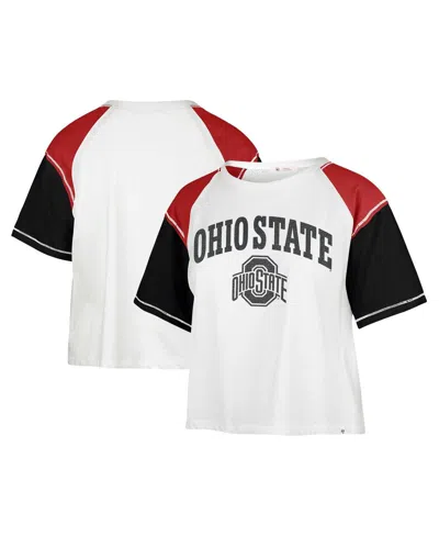 47 Brand Women's ' White Ohio State Buckeyes Serenity Gia Cropped T-shirt