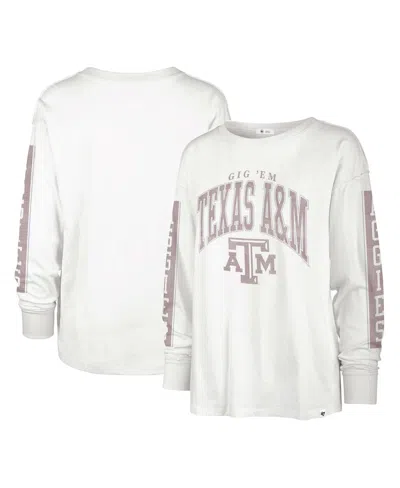 47 Brand Women's ' White Texas A&m Aggies Statement Soa 3-hit Long Sleeve T-shirt