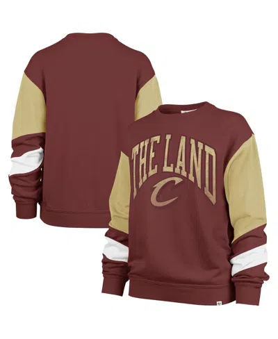 47 Brand Women's ' Wine Cleveland Cavaliers 2023/24 City Edition Nova Crew Sweatshirt