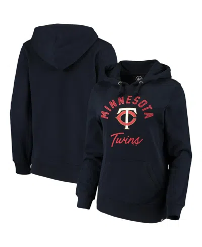 47 Brand Women's '47 Navy Minnesota Twins Hollow Script Headline Pullover Hoodie
