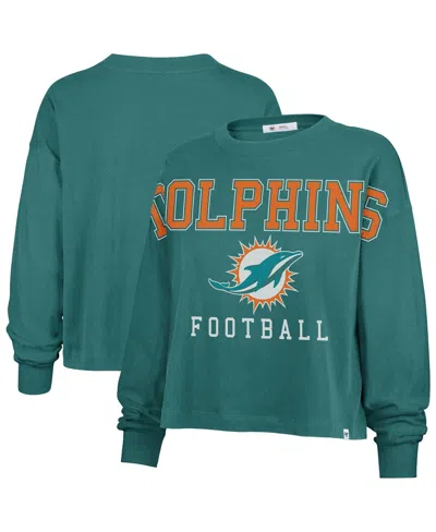 47 Brand Women's Aqua Miami Dolphins Outreach City Oversized Long Sleeve T-shirt In Blue