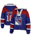 47 Brand Women's Artemi Panarin Blue New York Rangers Superior Lacer Cropped Pullover Hoodie In Multi