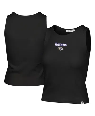 47 Brand Women's Baltimore Ravens Cropped-ribbed Cotton-blend Tank Top In Black