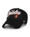 47 Brand Women's Black Baltimore Orioles Ariana Clean Up Adjustable Hat In Brown