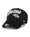 47 Brand Women's Black Baltimore Ravens Ariana Clean Up Adjustable Hat In Black