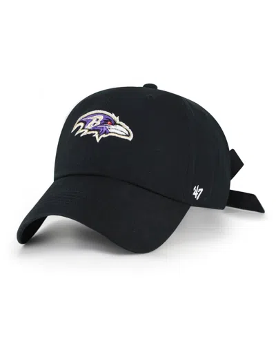 47 Brand Women's Black Baltimore Ravens Bow Back Clean Up Adjustable Hat