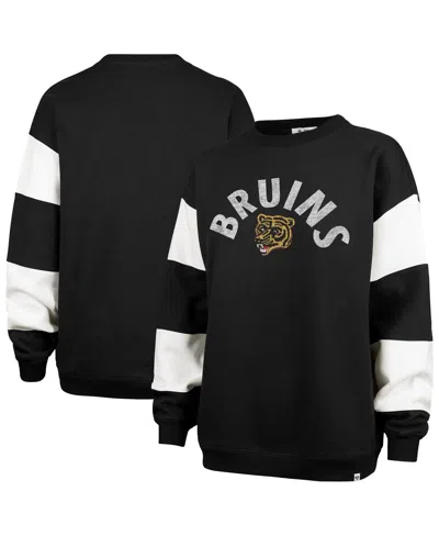 47 Brand Women's Black Boston Bruins Eephus Barred Pullover Sweatshirt