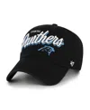 47 Brand Women's Black Carolina Panthers Ariana Clean Up Adjustable Hat In Black