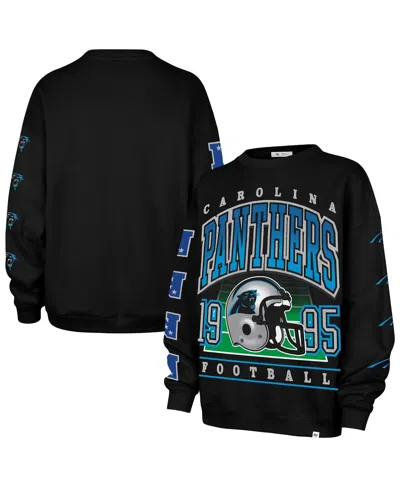 47 Brand Women's Black Carolina Panthers Go Big Oversized Pullover Sweatshirt