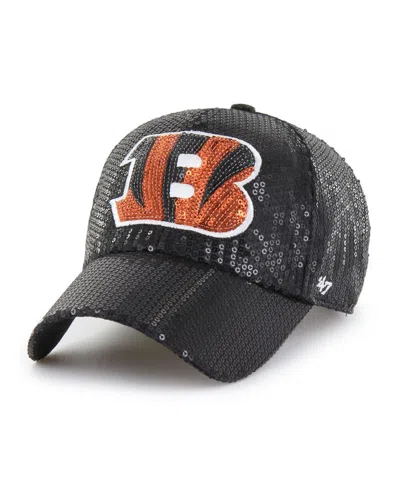 47 Brand Women's Black Cincinnati Bengals Dazzle Clean Up Adjustable Hat