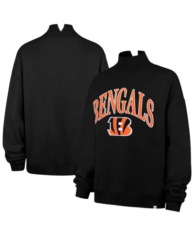 47 Brand Women's Black Cincinnati Bengals Oversized Vantage Mock Neck Sweatshirt
