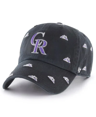 47 Brand Women's Black Colorado Rockies Confetti Clean Up Adjustable Hat