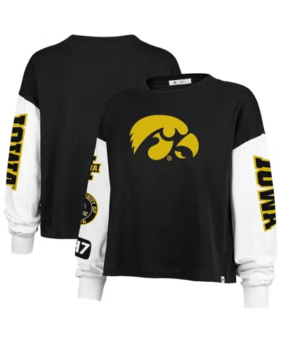 47 Brand Women's Black Iowa Hawkeyes Sydney Long Sleeve T-shirt