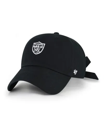 47 Brand Women's Black Las Vegas Raiders Bow Back Clean Up Adjustable Hat
